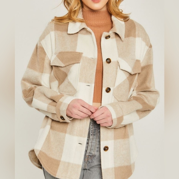 Ellison Jackets & Blazers - Ellison flannel plaid shacket lightweight jacket size S